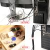UMUST 20pcs Silicone Cable Ties,Reusable Cable Management Organizer, Wire TiesTravel Cord TiesCord Organizer for Bundling Cable Cords in Home,Office,Kitchen,School(White Black) view 4