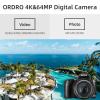 4K Digital Camera for Photography & Video, 12X Optical Zoom Camera with Flip Screen, 64MP WiFi Touch Screen Vlogging Camera with Flash, 64GB Card, 1700mAH Battery - Black view 4