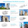 Kakyanill European Travel Plug Adapter, EU/UK/US Travel Plug Adapter Power Strip, 6 AC Outlets, 4 USB Ports (2 USB C), 3ft Wrapped Around Extension Cord, Universal Travel Adapter view 3
