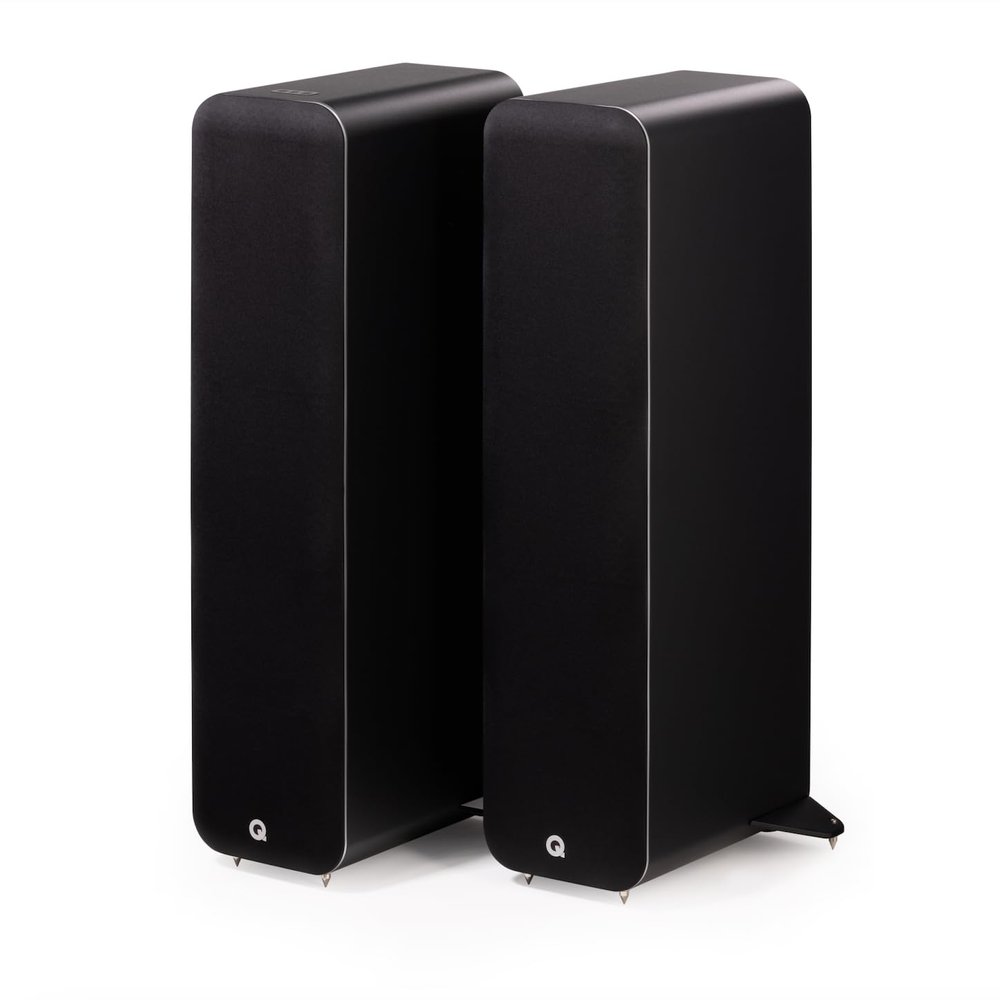 Q Acoustics M40 Bluetooth Powered Floor Standing Speakers HD Wireless Music Home Theatre Surround Sound System Black Tweeter 0.9, Mid Bass/Driver 5.0, Freq. Response 38 Hz 22 kHz