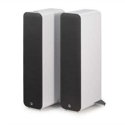 Q Acoustics M40 Bluetooth Powered Floor Standing Speakers HD Wireless Music Home Theatre Surround Sound System White  Tweeter 0.9, Mid Bass/Driver 5.0, Freq. Response 38 Hz  22 kHz