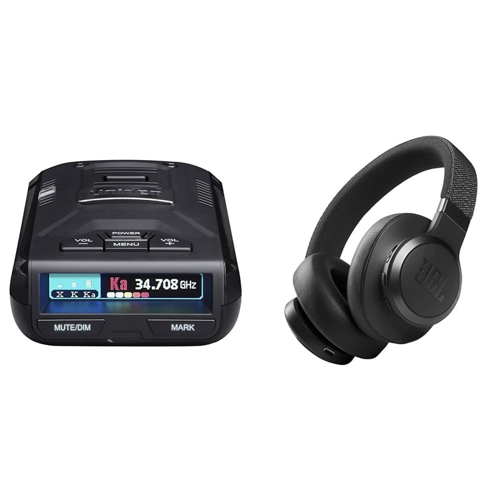 Uniden R3 Extreme Long Range Laser/Radar Detector, Record Shattering Performance & JBL Live 660NC - Wireless Over-Ear Noise Cancelling Headphones