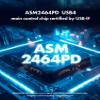 GRAUGEAR 40Gbps M.2 NVMe SSD Enclosure, USB4 NVMe SSD Enclosure with Cooling Fan and Dual-Pipe Heatsink Aluminum, Thunderbolt 4/3, ASM2464PD Chip view 3