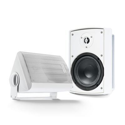 Gemini Sound GHSI-W525BT 5.25" Outdoor Bluetooth Speakers IP44 Waterproof Wired Powered Wall Mount Pair with Aluminum Grills, Patio Ready, Daisy-Chain Up to 16 Speakers, Balanced Stereo Audio (White)