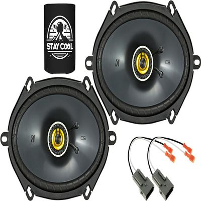 KICKER Speakers 6x8 inch for Lincoln Town Car 1990-2002 Upgrade Kit - Pair of CS Series with Harness, Coaxial 6x8 Car Audio Front Door Speaker CSC684, 46CSC684
