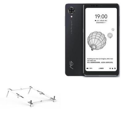 BoxWave Stand and Mount Compatible with HiSense A9 Smartphone (6.1 in) - Pocket Aluminum Stand 3-in-1, Portable Multi Angle Viewing Riser - Metallic Silver
