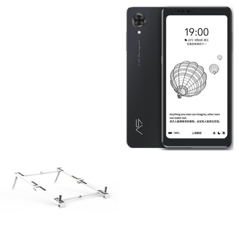 BoxWave Stand and Mount Compatible with HiSense A9 Smartphone (6.1 in) - Pocket Aluminum Stand 3-in-1, Portable Multi Angle Viewing Riser - Metallic Silver