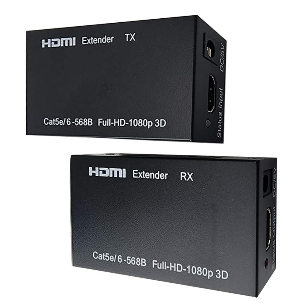 InstallerCCTV HDMI Extender Ethernet Cable Power, 1 to Multiple Monitors by Gigabit Ethernet Switch, Full HD 1080P Video Extended 180Ft