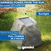 Gemini Portable Solar-Powered Bluetooth Rock Speaker w/Multi-Link, Weather-Resistant Design for Outdoor Entertainment, Wireless Connectivity, and Ambient LED Lighting (GHRK-500LTMS) view 3
