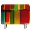 212 Main Artist Mosaic Autumn Rectangle Glass Cabinet Pull - Aluminum Post view 1
