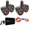 Audiosavings Bundle: (1) Pair Kicker KMTED Marine Tower Dual Speakers Bundle with (4) Kicker 43KM654L 6.5" 390w Marine LED Speakers & Rockville RXM-F4 Marine 4 Ch. Amp+Amplifier Wire Kit (8 Items) view 1