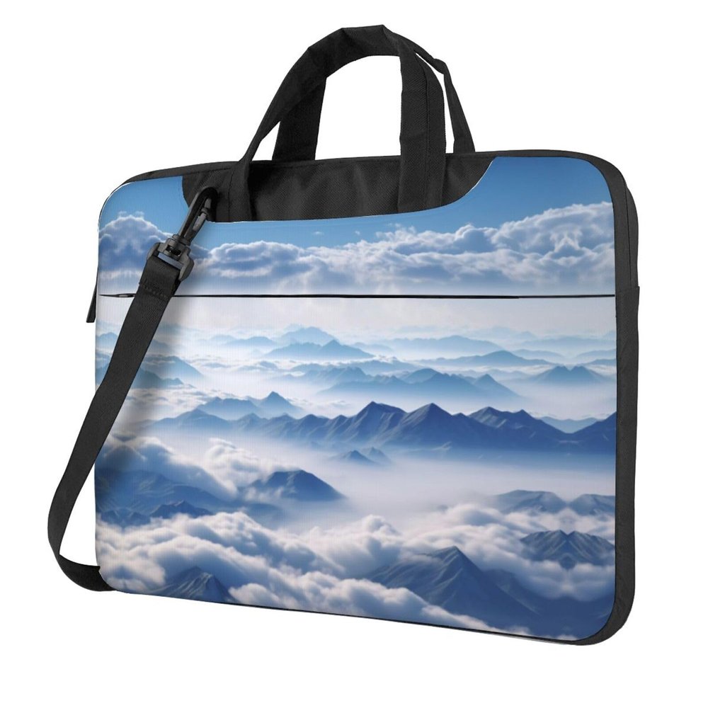 BAGGUS Landscape With Mountains And Clouds Print Laptop Bag Neoprene Notebook Computer Messenger Briefcase Cover Pouch Sleeve W/Adjustable Strap