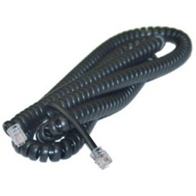 25 ft. Stretched Telephone Handset Cord - 4P4C RJ22, Black