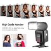 SHUAIGUO TT520 Camera Flash Speedlite for Canon Nikon Pentax and Other DSLR Cameras, Universal On-Camera Flash Electronic Speedlite + AT-16 2.4G Wireless Trigger Transmitter view 3