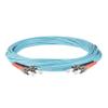 SpeedyFiberTX 6-Pack 8 Meter ST to ST Fiber Optic Patch Cable, Red and Black Boots, Corning ClearCurve Multimode OM3 50/125um Optical Fiber, Duplex Aqua Riser OFNR Cable Jacket view 3