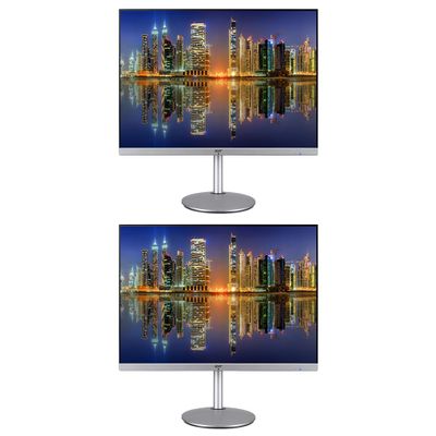 acer CB322QK 32-inch 2160P 4K Ultra HD IPS LCD Professional Monitor, 2-Pack Bundle with Adaptive Sync, Eye Care, Dock, USB-C, Ethernet, HDMI, DisplayPort, USB Hub, Integrated Speaker, silver