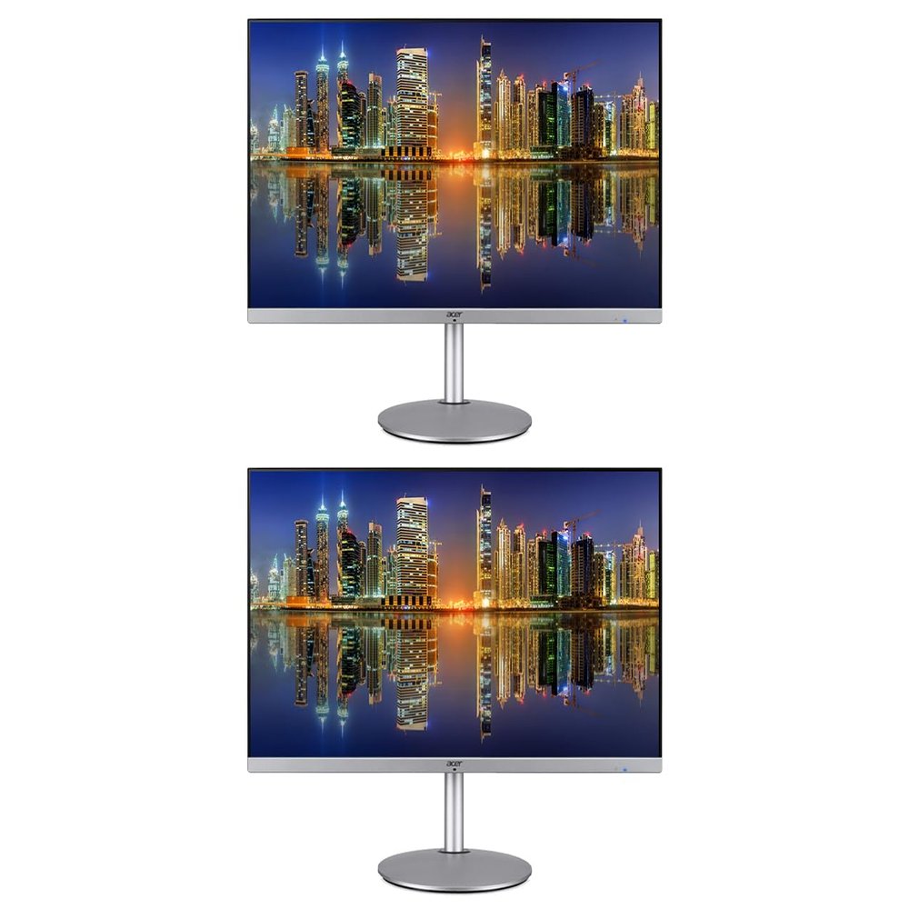 acer CB322QK 32-inch 2160P 4K Ultra HD IPS LCD Professional Monitor, 2-Pack Bundle with Adaptive Sync, Eye Care, Dock, USB-C, Ethernet, HDMI, DisplayPort, USB Hub, Integrated Speaker, silver