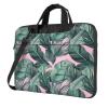 BAGGUS Green Palm Tree Leaves Pink Print Laptop Bag Neoprene Notebook Computer Messenger Briefcase Cover Pouch Sleeve W/Adjustable Strap view 1