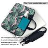BAGGUS Green Palm Tree Leaves Pink Print Laptop Bag Neoprene Notebook Computer Messenger Briefcase Cover Pouch Sleeve W/Adjustable Strap view 3