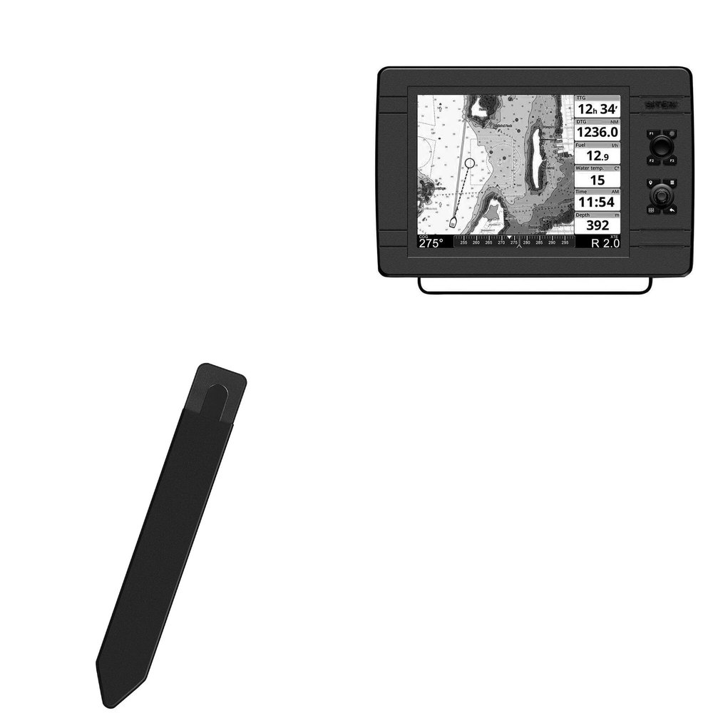 BoxWave Stylus Pouch Compatible with Si-Tex NavPro 1200F - Stylus PortaPouch, Pen Stylii Holder Carrier Portable Self-Adhesive - Jet Black