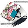 BAGGUS Pink Rosess Print Laptop Bag Neoprene Notebook Computer Messenger Briefcase Cover Pouch Sleeve W/Adjustable Strap view 3