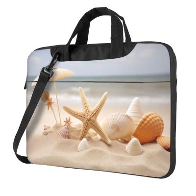 BAGGUS Seashells Starfish On Beach Print Laptop Bag Neoprene Notebook Computer Messenger Briefcase Cover Pouch Sleeve W/Adjustable Strap