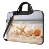 BAGGUS Seashells Starfish On Beach Print Laptop Bag Neoprene Notebook Computer Messenger Briefcase Cover Pouch Sleeve W/Adjustable Strap view 1