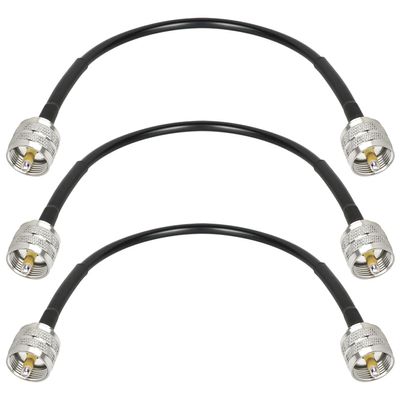 MOOKEERF RG8x Jumper Cable 1ft,3 Pack CB Coax Cable PL259 UHF Connector 50 ohm Low Loss for Ham Radio,Antenna Analyzer,Dummy Load,SWR Meter