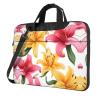 BAGGUS Lily Flowers Print Laptop Bag Neoprene Notebook Computer Messenger Briefcase Cover Pouch Sleeve W/Adjustable Strap view 1