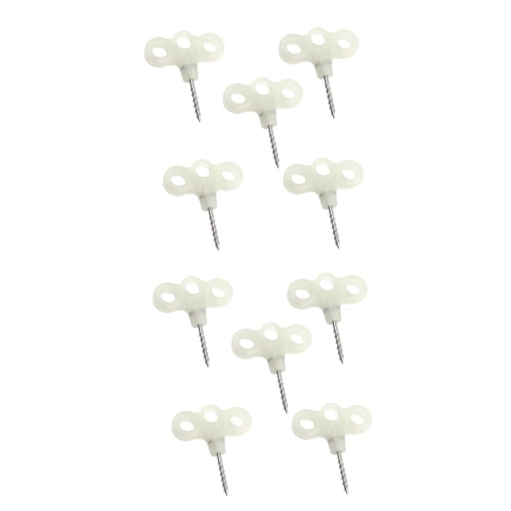 10pcs Tent Screw Pegs Eyed Screw Tent Spikes Outdoor Camping Deck Nails Heavy Duty Stainless Steel