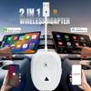 Wireless Carplay & Android Auto Adapter 2 in 1 Auto CarPlay & Android Auto Wireless 2024 Upgrade Dongle for Converts Wired to Wireless Compatibility Auto for Cars Model 2016+ Plug & Play, White view 2