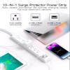 10 ft Surge Protector Power Strip + 5 ft Extension Cord with 6 Outlets 4 USB Ports view 3