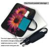 BAGGUS Pink Orange Daisy Flower Print Laptop Bag Neoprene Notebook Computer Messenger Briefcase Cover Pouch Sleeve W/Adjustable Strap view 3