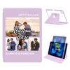 360 Degree Rotate Personalized Photo Case for iPad Pro 12.9 Inch 6th/ 5th/ 4th/ 3rd Generation with Pencil Holder,Custom Multi Photo Collage Picture iPad Protective Cover,Smart Sleep/Wake,Purple view 1