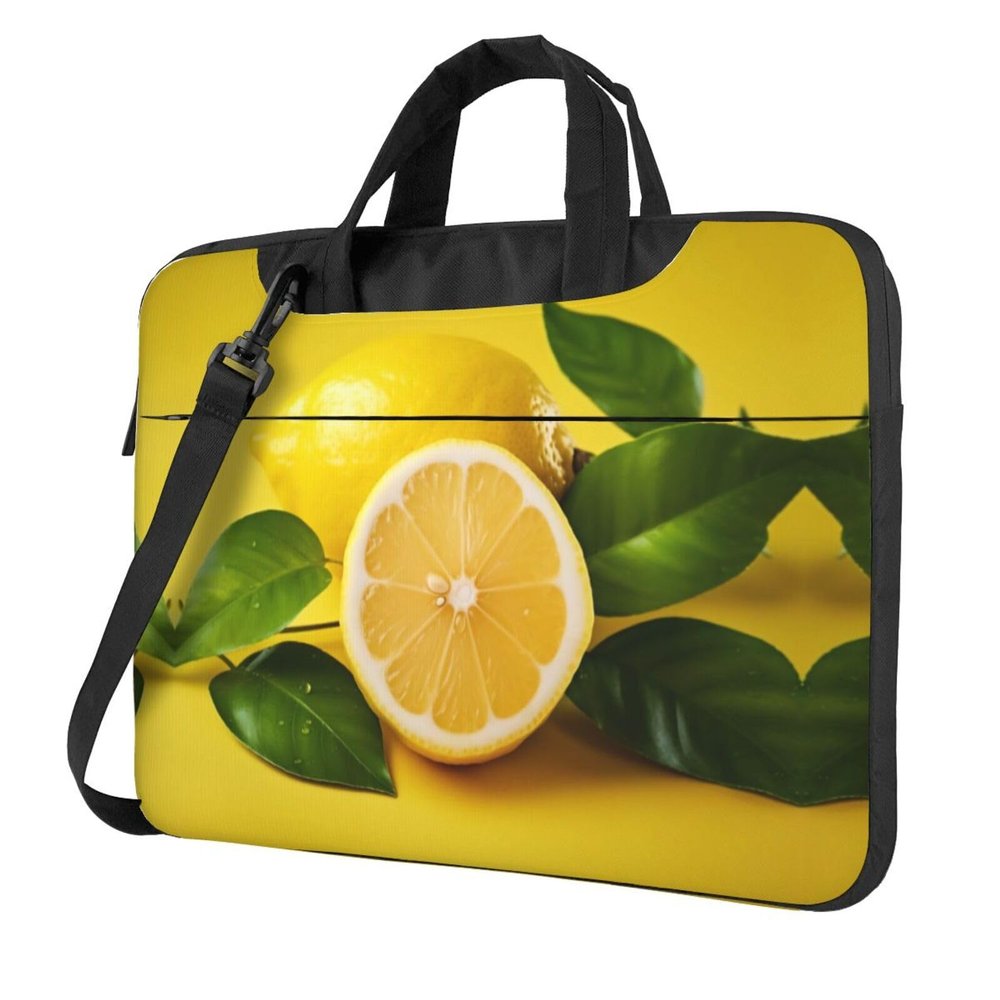 BAGGUS Lemon Print Laptop Bag Neoprene Notebook Computer Messenger Briefcase Cover Pouch Sleeve W/Adjustable Strap