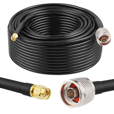 MOOKEER RG58 N Male to SMA Male Cable - 100FT Low Loss SMA to N Cable 50 Ohm for WiFi Router,GPS Receiver,Antenna,Signal Booster Use