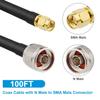 MOOKEER RG58 N Male to SMA Male Cable - 100FT Low Loss SMA to N Cable 50 Ohm for WiFi Router,GPS Receiver,Antenna,Signal Booster Use view 2