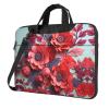 BAGGUS Red Pink Flowers Print Laptop Bag Neoprene Notebook Computer Messenger Briefcase Cover Pouch Sleeve W/Adjustable Strap view 1