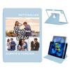 360 Degree Rotate Personalized Photo Case for iPad Pro 12.9 Inch 6th/ 5th/ 4th/ 3rd Generation with Pencil Holder,Custom Multi Photo Collage Picture iPad Protective Cover,Smart Sleep/Wake,Blue view 1