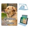 Custom 360 Rotating Case for Apple 9.7 iPad Pro 2016 with Pencil Holder,Personalized Photo Name Logo Rotation Protective Folio Stand Cover for A2696 A2757 A2777 Clear Back Auto Wake/Sleep Blue view 1
