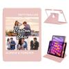 360 Degree Rotate Personalized Photo Case for 2024 iPad mini 7 (A17 Pro) & 2021 iPad mini 6 with Pencil Holder,Custom Multi Photo Collage Picture Protective Cover, Folio Stand Smart Sleep/Wake,Pink view 1