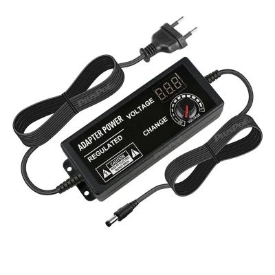AC100-240V Adjustable Power Supply to DC 3V 6V 8V 9V 12V 5A Switching Adapter Converter with LED Voltage Display for LED Light (Color : EU, Size : 3-12V 5A)