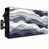 Blue Gradient Modern Geometric Outdoor TV Cover Fit TV Size 40-43", Weatherproof and Waterproof TV Oxford Cloths Cover for Outside, Ocean Waves Abstract TV Enclosure/TV Display Protectors view 1
