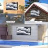 Blue Gradient Modern Geometric Outdoor TV Cover Fit TV Size 40-43", Weatherproof and Waterproof TV Oxford Cloths Cover for Outside, Ocean Waves Abstract TV Enclosure/TV Display Protectors view 4