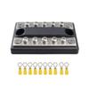 Power Distribution Block Bus Bar Double Row with Ring Terminals for Boat/Car/RV/Yacht, 5 Screws Terminals, Max 48V 100A(Black) view 1
