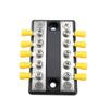 Power Distribution Block Bus Bar Double Row with Ring Terminals for Boat/Car/RV/Yacht, 5 Screws Terminals, Max 48V 100A(Black) view 3