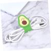 Hemobllo 2pcs Silicone Earphone Cord Organizer Press Button Lightweight Cable Winder Ties for Headset Management Compact Avocado Design for Use view 4