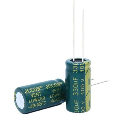 5pcs High Frequency Low Resistance Aluminum electrolytic Capacitor 100V330UF 330uf100v Volume: 13x21 13x25 (Size : 13x25)