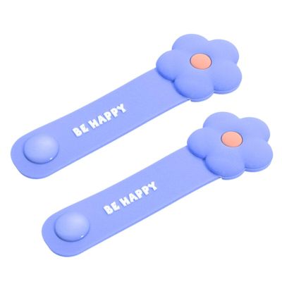 Hemobllo Silicone Cable Organizer - 2 Pcs Cute Cable Ties Cartoon Cable Straps Cord Organizer Cable Winder Cable Management Earphone Organizer Cord Winder for USB Cables, Blue