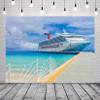 BELECO 8x6ft Fabric Luxury Cruise Ship Backdrop Cruise Theme Party Decorations, Blue Ocean Sea Travel Background Summer Cruise Ship Party Decorations Birthday Shoot Photo Booth Studio Props view 2